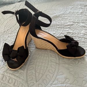 Black Bow Espadrille Wedges